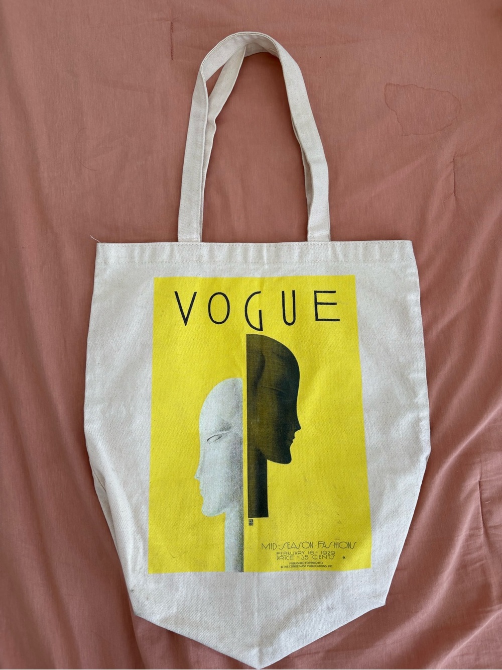 Vogue Yellow Canvas Tote Bag